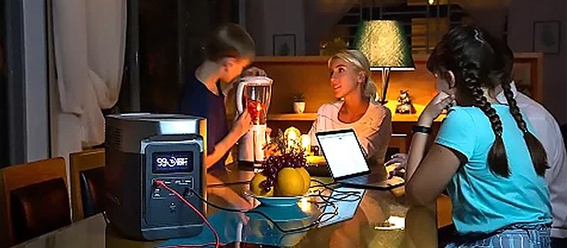 Generador EcoFlow en una casa en Argentina